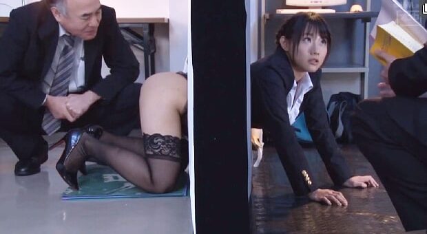 学校の壁にハマって生徒たちに中出しで犯される女教師