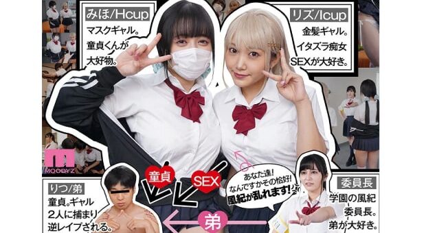 風紀委員長の弟を3P逆レイプする不良ギャル